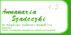 annamaria szadeczki business card